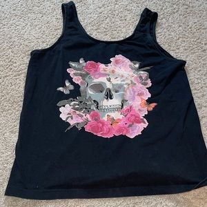 Skull and rose tank top